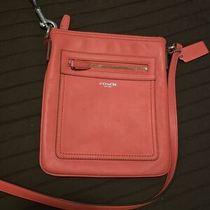 Coach Fuschia Leather Swingpack Crossbody Purse